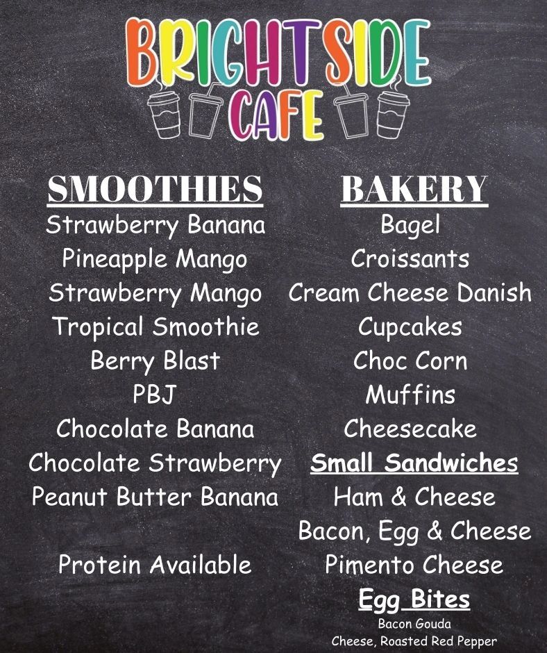 Brightside Cafe Menu - Smoothies, Bakery, Sandwiches